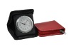 pu leather travel table clock