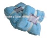 pure color micro short plush fleece fold edge blanket