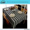 pure cotton black stripe printed rectangle table linen