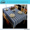 pure cotton blue stripe printed dining rectangle table linen