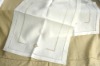 pure white linen table runner hand hemstitch embroidery