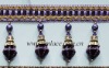 purple beads fringe for curtain with stock