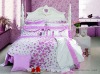 purple charming flower-bed linen bed cover bedding set