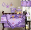 purple flower baby bedding