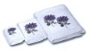 purple flower towel set