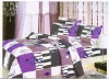 purple grid twill bedding set