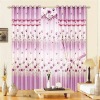 purple polyester floral print livingroom window curtain valance