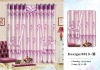 purple printed floral drape hometextile window loop curtain