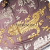 purple raw silk metallic printed chiffon