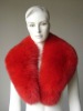 rabbit fur collar fashion red color