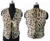 rabbit fur vest with leopard print