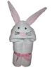 rabbit printed velor kids beach towel hood