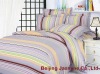 reactive cotton printed purple stripe quilt set
