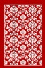 red and white polyester area rug