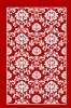 red and white polyester area rug
