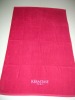 red color printed bath terry towel with embroidery