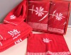 red embroidery face towel