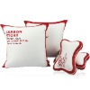 red pure cotton fabric and cotton stuffed pillows