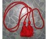 red rayon tassel with long drawstring