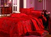 red rose jacquard wedding bedding set