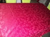 red satin fabric jacquard hotel table cloth