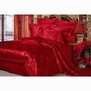 red silk quilt