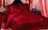 red soft bedding set for wedding