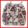 reversible  floral embroidery cotton chair pads seat cushion