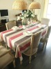 romantic stripe square   linen dining table clothtable runner overlay