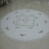round table cloth with ribbon,size:dia.72" inches