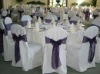 round top banquet chair cover with organza sash