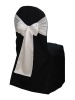 round top banquet chair cover with satin sash and polyester chair cover