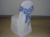 royal blue flocking taffeta chair sash and bow for weddings