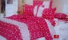 sakura color printed  peach skin bedding set(AX-TS-8)