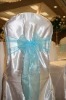 satin banquet chair cover with organza sash for wedding and party