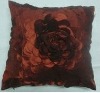 satin embroidery red cushion 65512