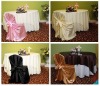 satin self-tie chair cover and wedding tablecloth and table overlay