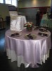 satin table overlay and polyester tablecloth for wedding and banquet