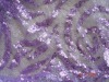 sequin embroidered fabric on mesh