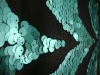 sequin embroidery fabric on 100% polyester mesh ground