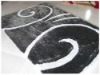 shaggy black and gray rug