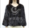 short knit mink fur coat
