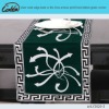 silver wide edge back to the lines arrows print linen/cotton green runner