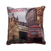 small polyester microfiber pillow printed with streets of London