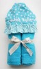 soft& breathable blue printed kids beach towel hood