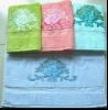 solid bath towel with applique