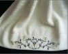 solid bath towel with embroidery