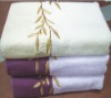 solid bath towel with embroidery