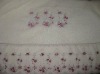 solid bath towel with embroidery and lace