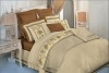 solid  cotton satin embroidery bedding set